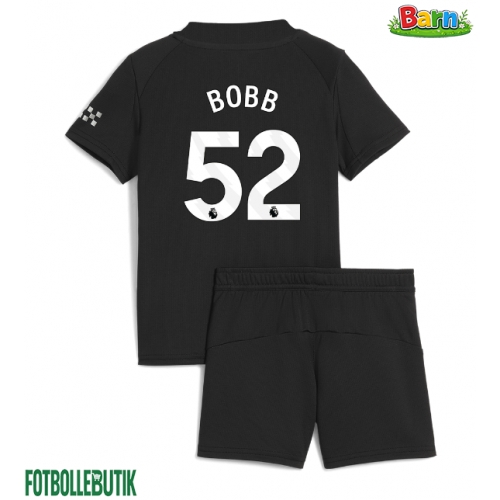 Manchester City Oscar Bobb #52 Bortaställ Barn 2025-26 Kortärmad (+ Korta byxor)